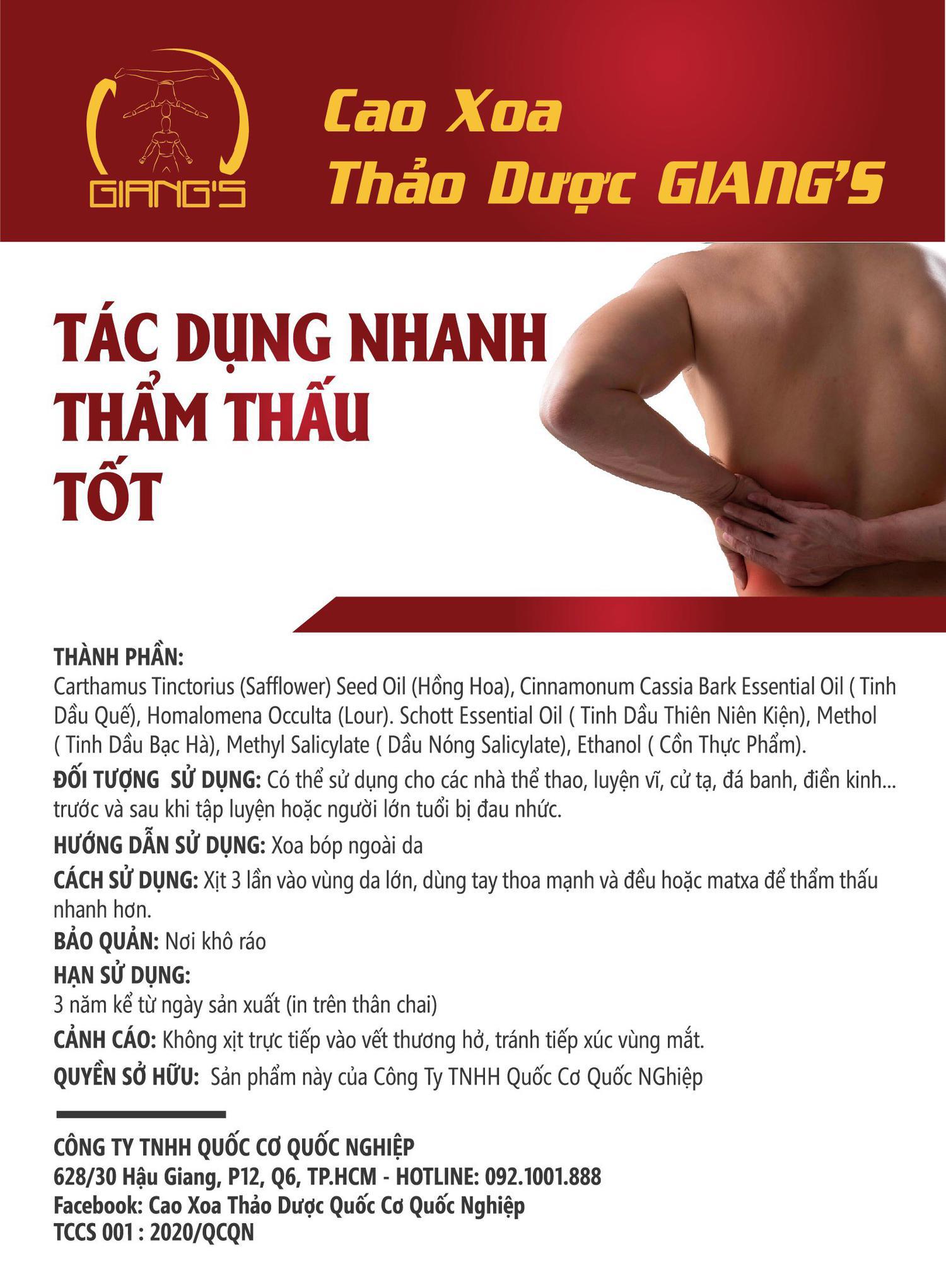 CAO XOA THẢO DƯỢC TÁC DỤNG NHANH THẨM THẤU TỐT SẮP SỬA RA MẮT