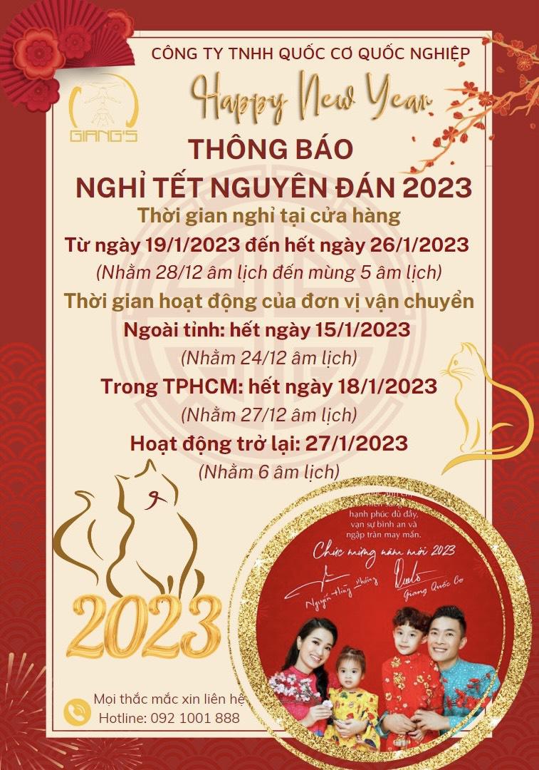  THÔNG BÁO LỊCH NGHỈ TẾT NGUYÊN ĐÁN 2023