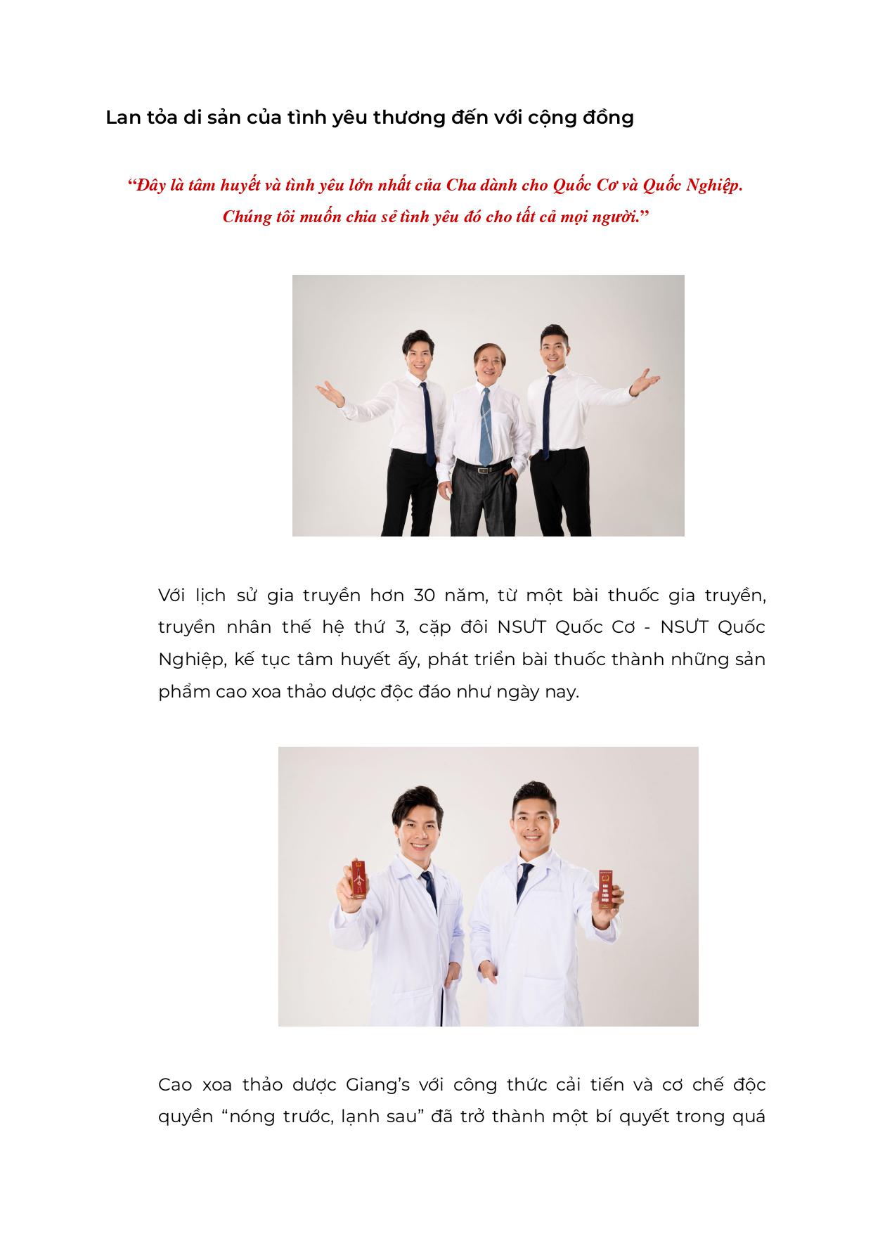 Lịch sử hình thành Cao xoa thảo dược Giang's