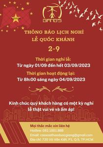 THÔNG BÁO NGHỈ LỄ QUỐC KHÁNH 2/9/2023