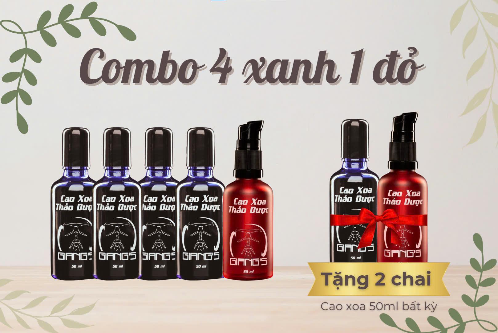 Combo 4 Cao xoa thảo dược Giang's chuyên dùng cho Cổ Vai-Gáy và 1 Hiệu quả nhanh - Hấp thụ tốt