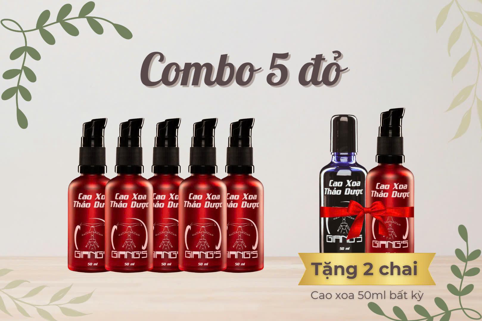 Combo 5 chai Cao xoa thảo dược Giang's Hiệu quả nhanh-Hấp thụ tốt