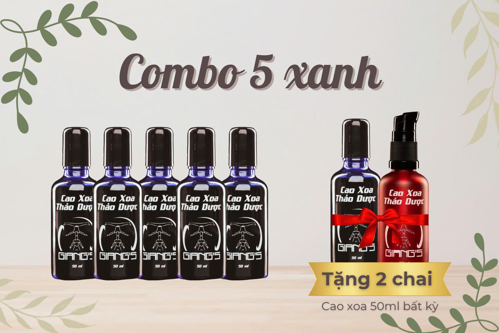 Combo 5 chai Cao xoa thảo dược Giang's chuyên dùng cho Cổ Vai-Gáy  