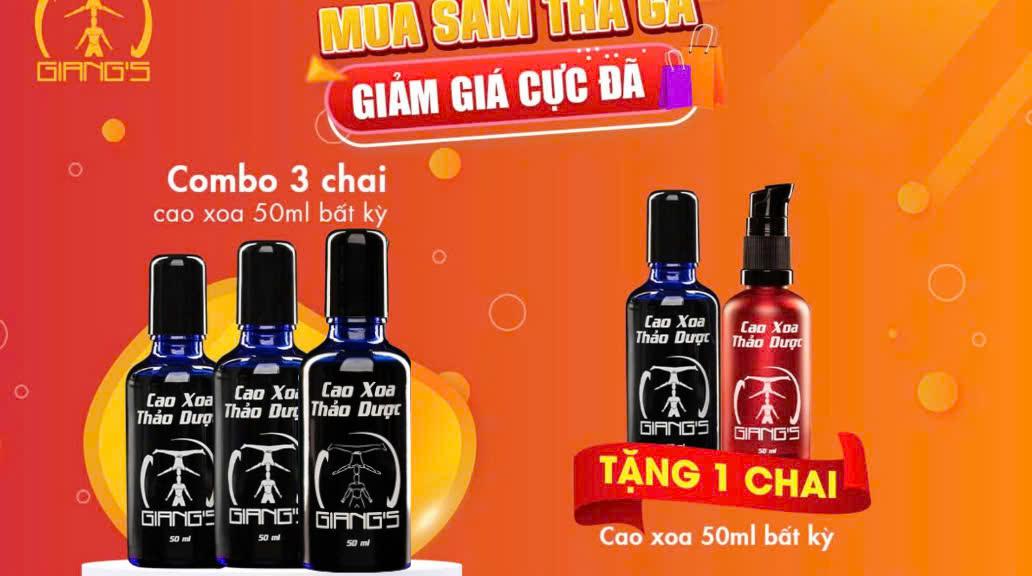 Combo 3 Cao xoa thảo dược Giang's chuyên dùng cho Cổ Vai-Gáy 