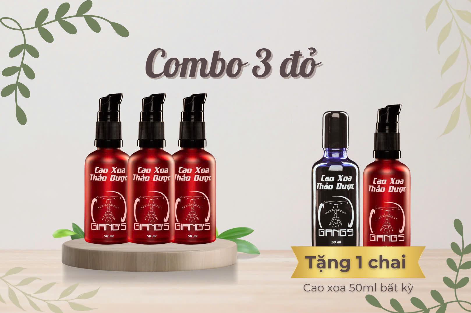 Combo 3 chai Cao xoa Thảo dược Giang's Hiệu quả nhanh Hấp thụ tốt