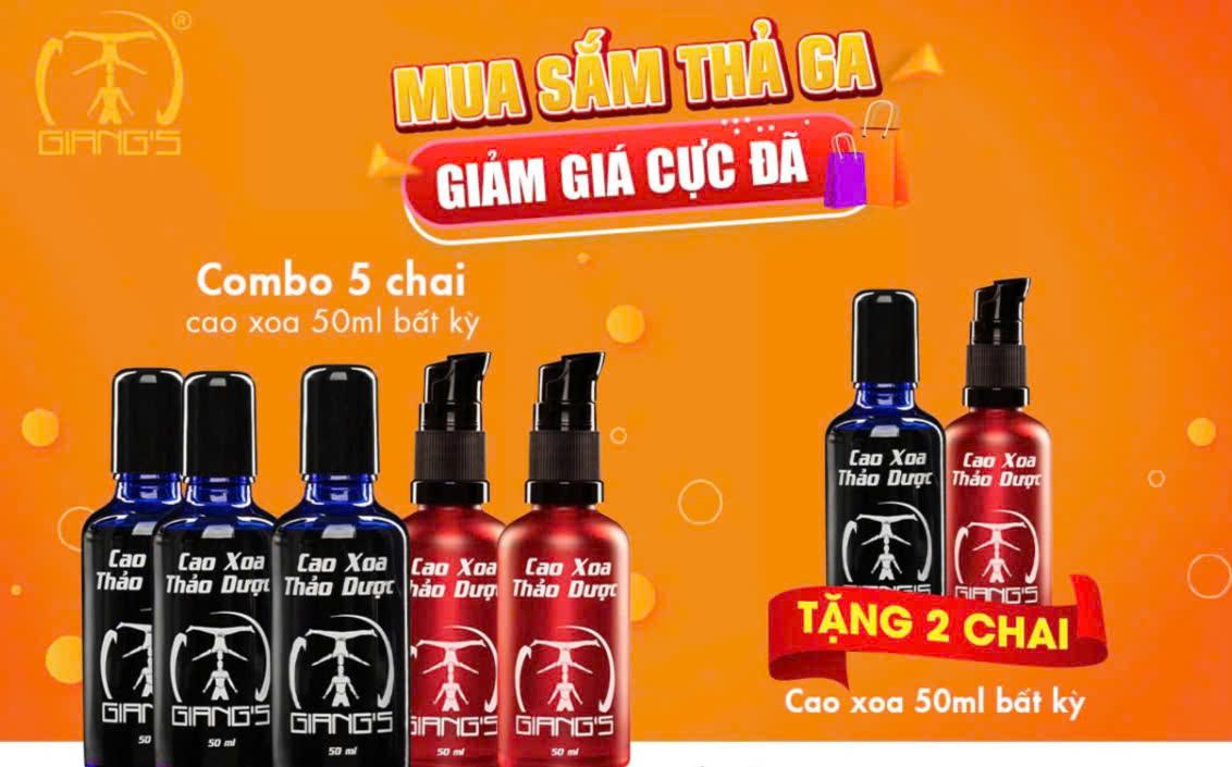 Combo 3 Cao xoa thảo dược Giang's chuyên dùng cho Cổ Vai-Gáy và 2 Hiệu quả nhanh - Hấp thụ tốt