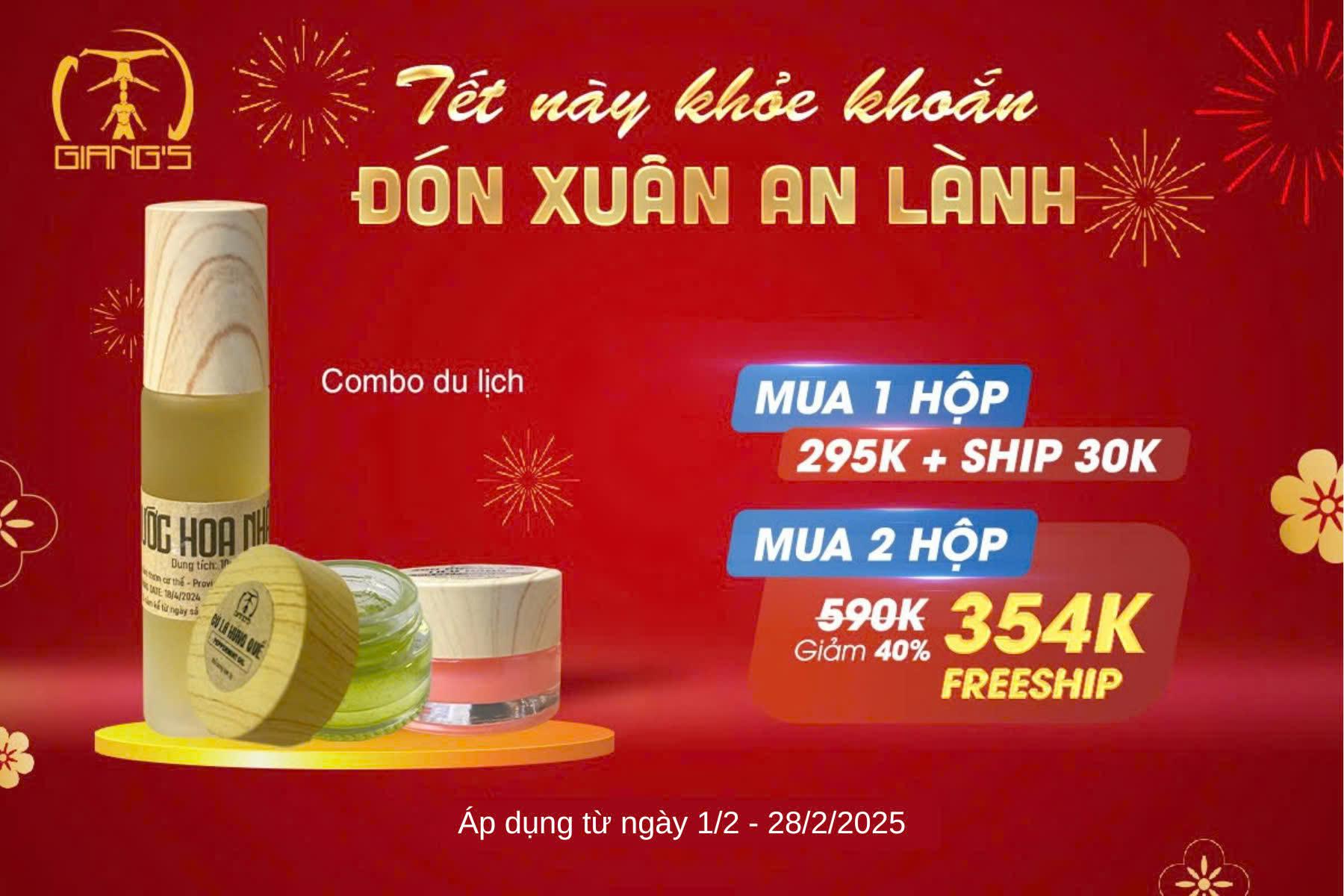 Combo du lịch : 1 chai Nước hoa nhài,  1 hũ Son dưỡng môi tiêu hồng, 1  hũ Cù là húng quế