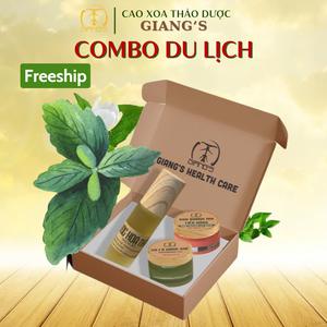 Combo du lịch : 1 chai Nước hoa nhài,  1 hũ Son dưỡng môi tiêu hồng, 1  hũ Cù là húng quế
