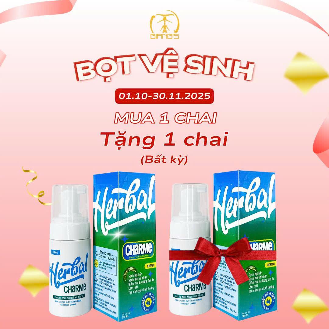Herbal Charme (Normal) (Bọt  xịt Vệ Sinh Nam; Ấm Nóng Nhẹ)